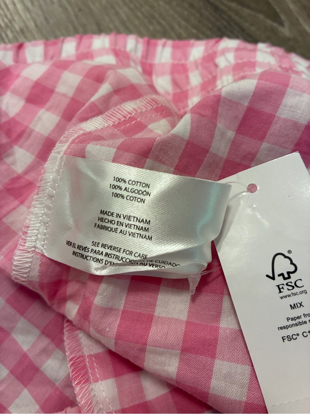 New GAP Poplin Pink Gingham Cotton Pajama Pants XL - Picture 11 of 12
